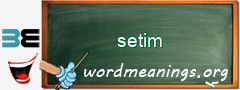WordMeaning blackboard for setim